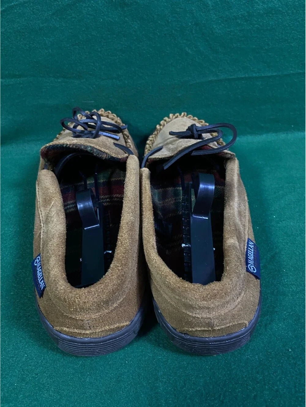 Magellan Brown Suede Leather Lace Up Mens Comfort HouseShoe Slippers Sz. 8 EUC!